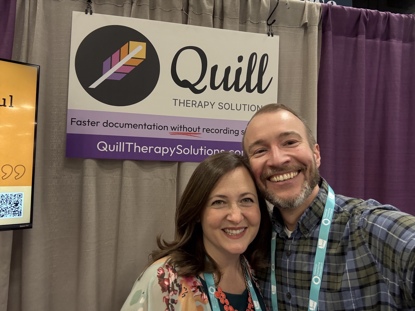 Jon and Jen from Quill Therapy Solutions at the 2026 ACA Conference in Columbus!