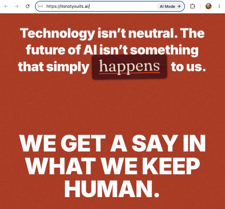 Screenshot of the itsnotyouits.ai website.