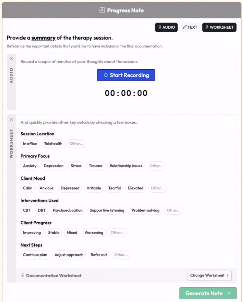 The new documentation worksheet feature at Quill in action!