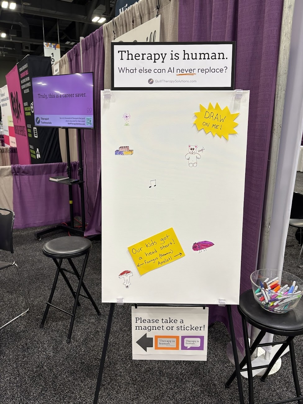 Therapy is Human canvas at the ACA.