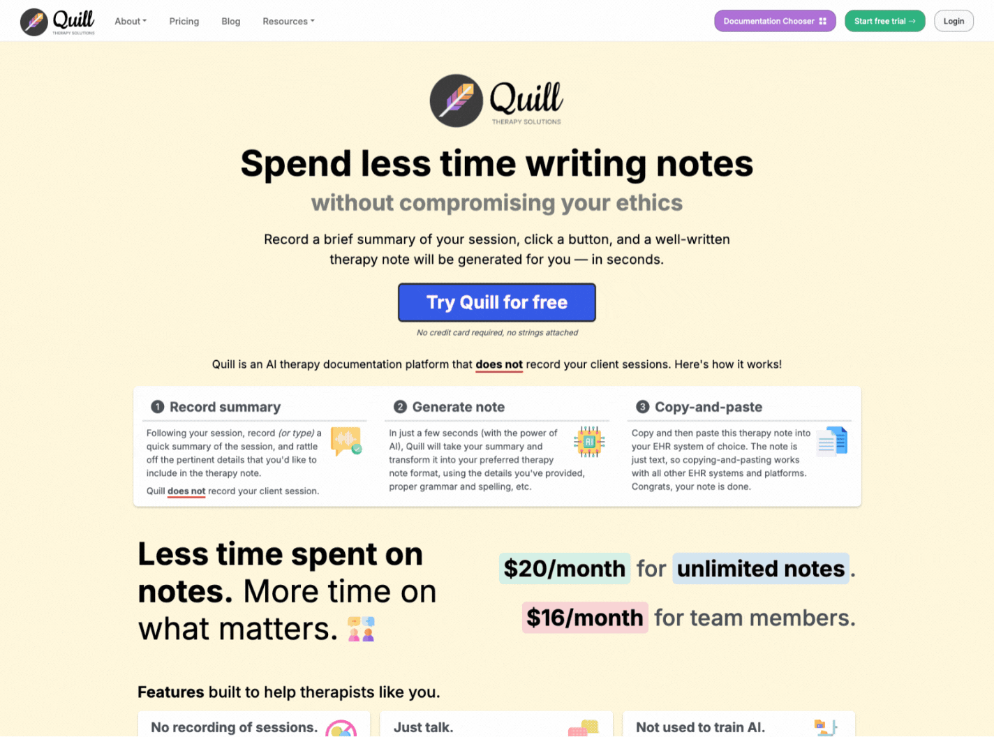 An animated gif of a before and after of the Quill homepage redesign.