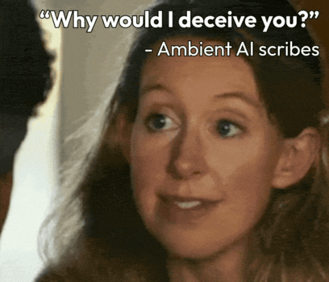 A meme from the upcoming Elizabeth Holmes documentary with Nathan Fielder.
