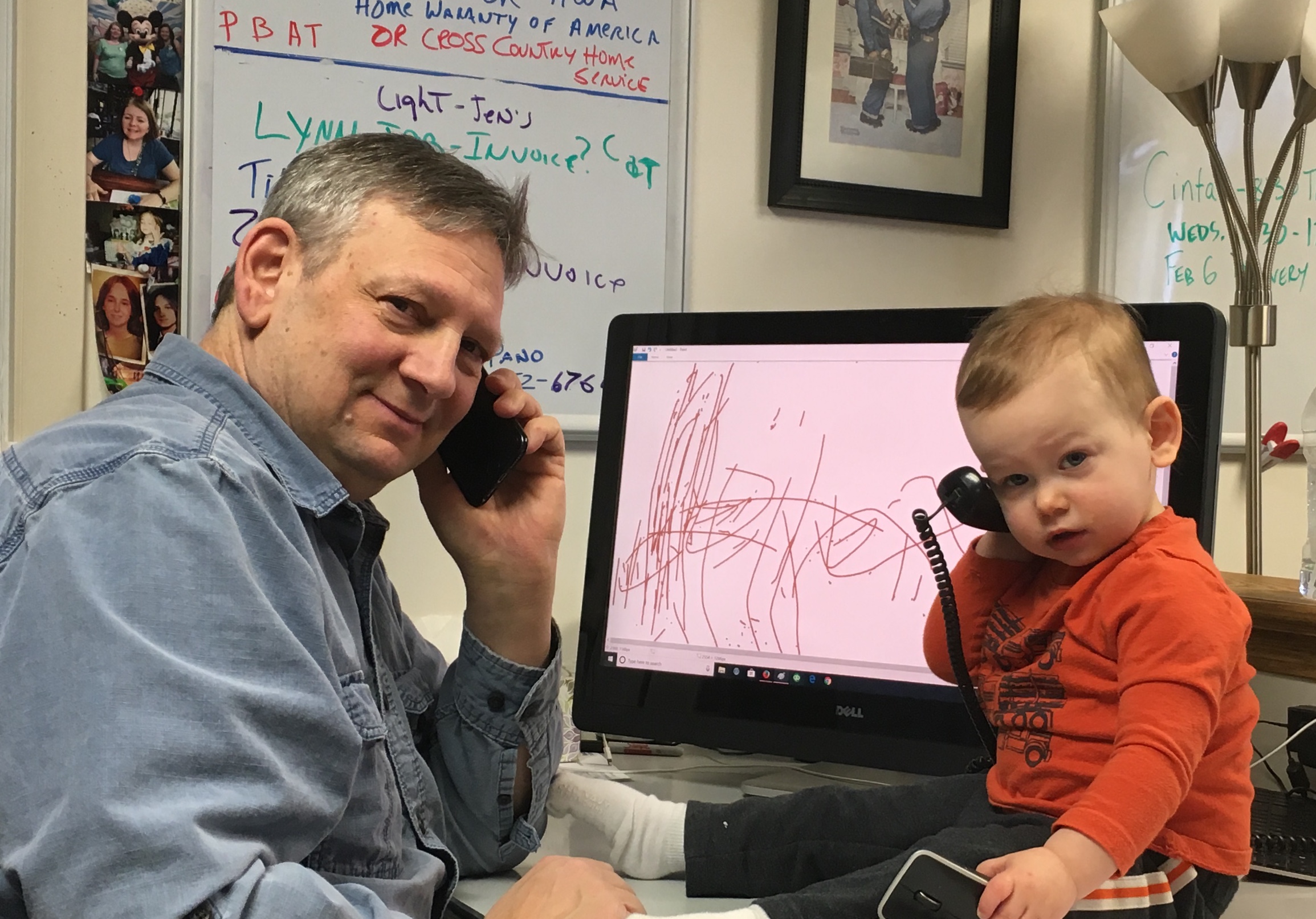 Dan getting help at work.