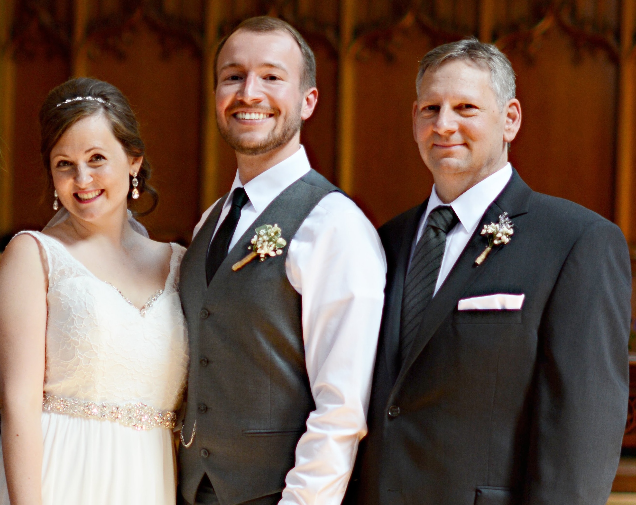 Jen, me, and Dan on our wedding day.