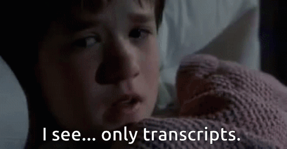 AI note generators that rely on recording and transcribing therapy sessions rely on just that... the transcripts. This meme from Sixth Sense helps illustrate that, maybe.